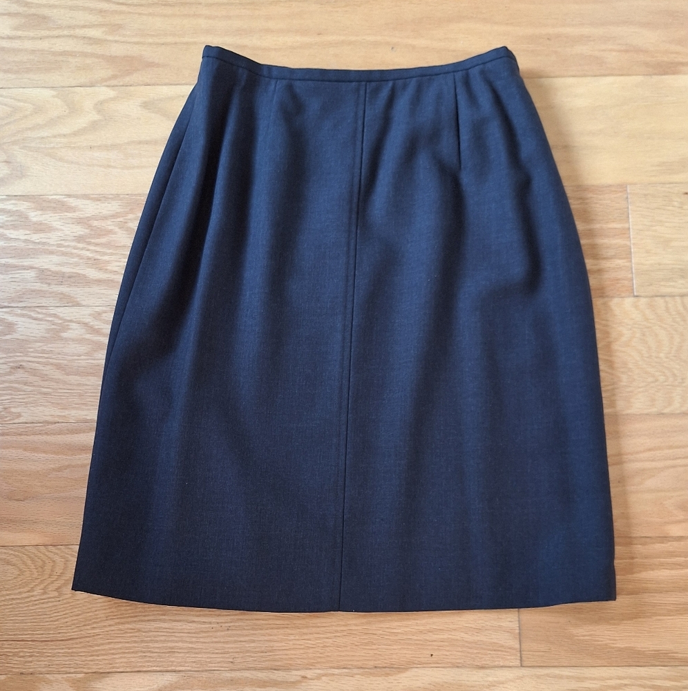 Ann Taylor lined wool skirt, dark grey, size 6